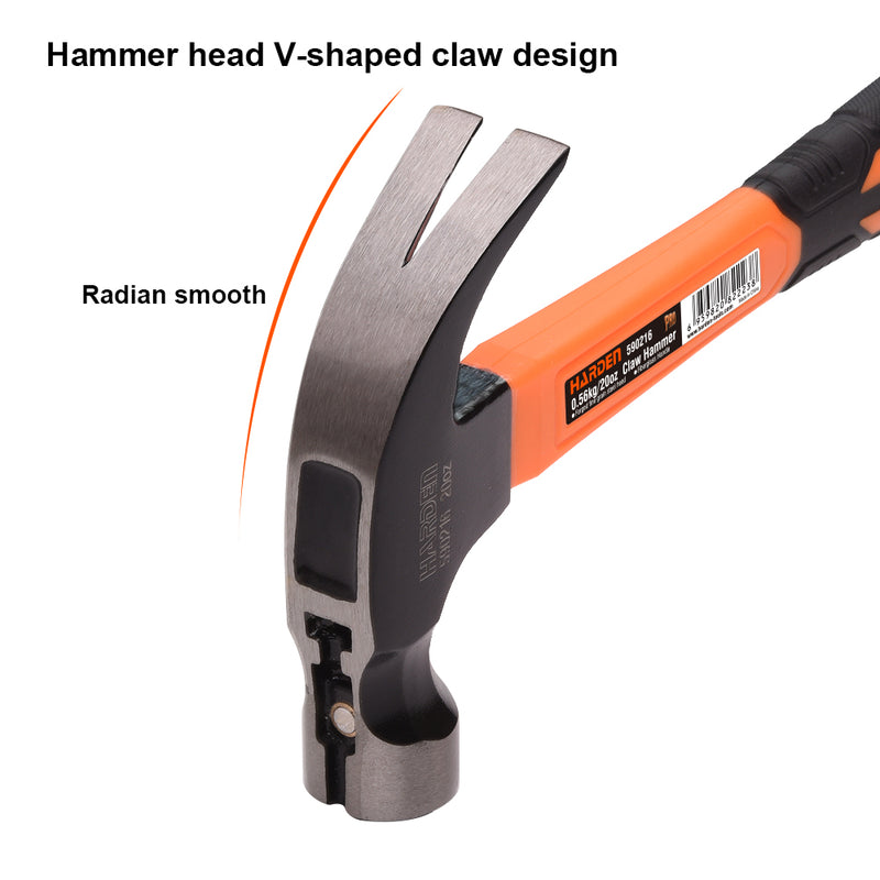 Harden Claw Hammer with Fiberglass Handle 0.70kg/24oz