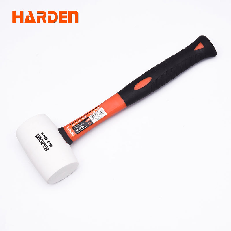 Harden White Rubber Mallet with  Firbregalss Handle 500g 590435
