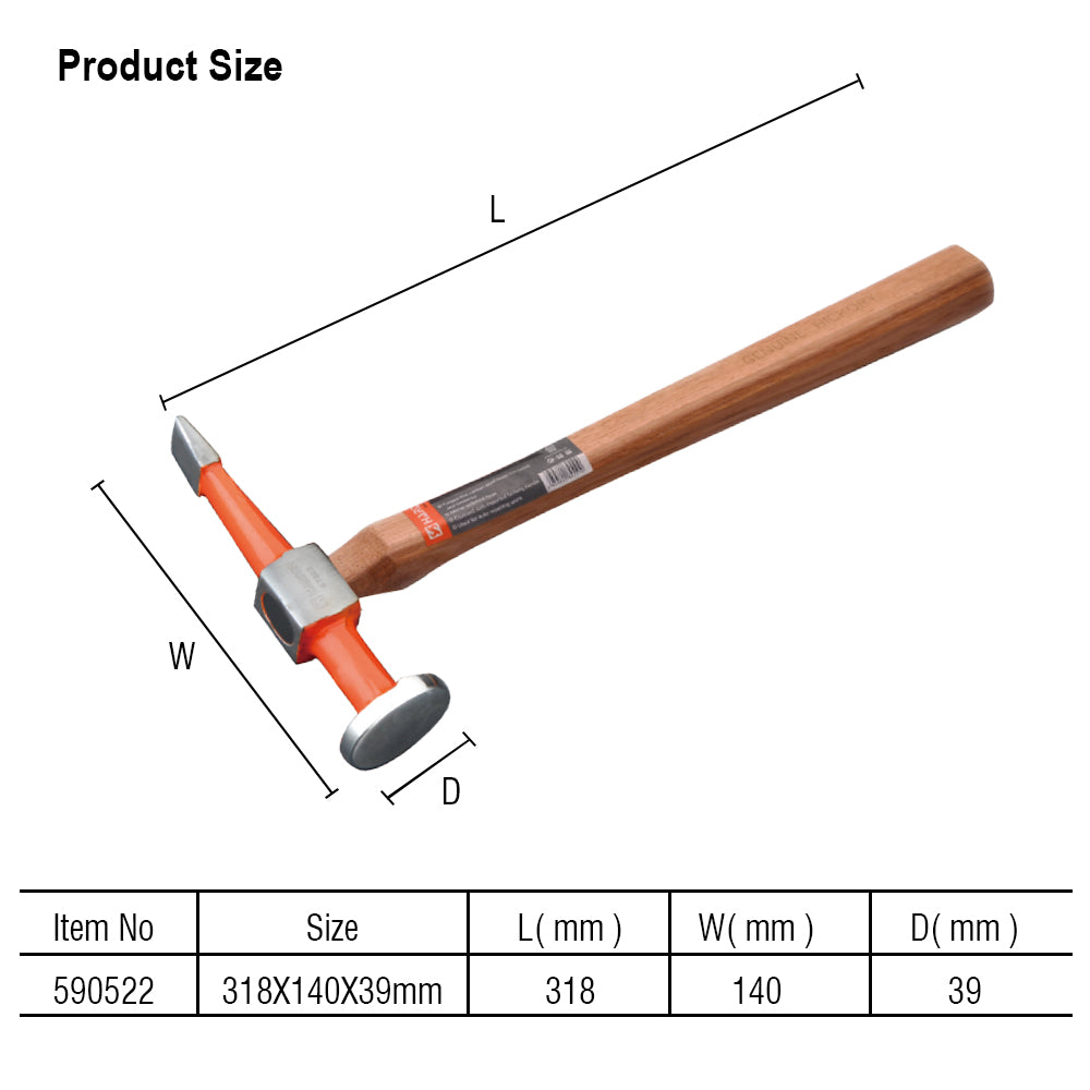 Harden Straight Pein & Finishing Hammer 318X40X39mm