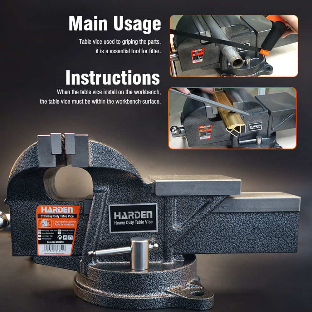 Harden 8"/36.5kg Heavy Duty Table Vice