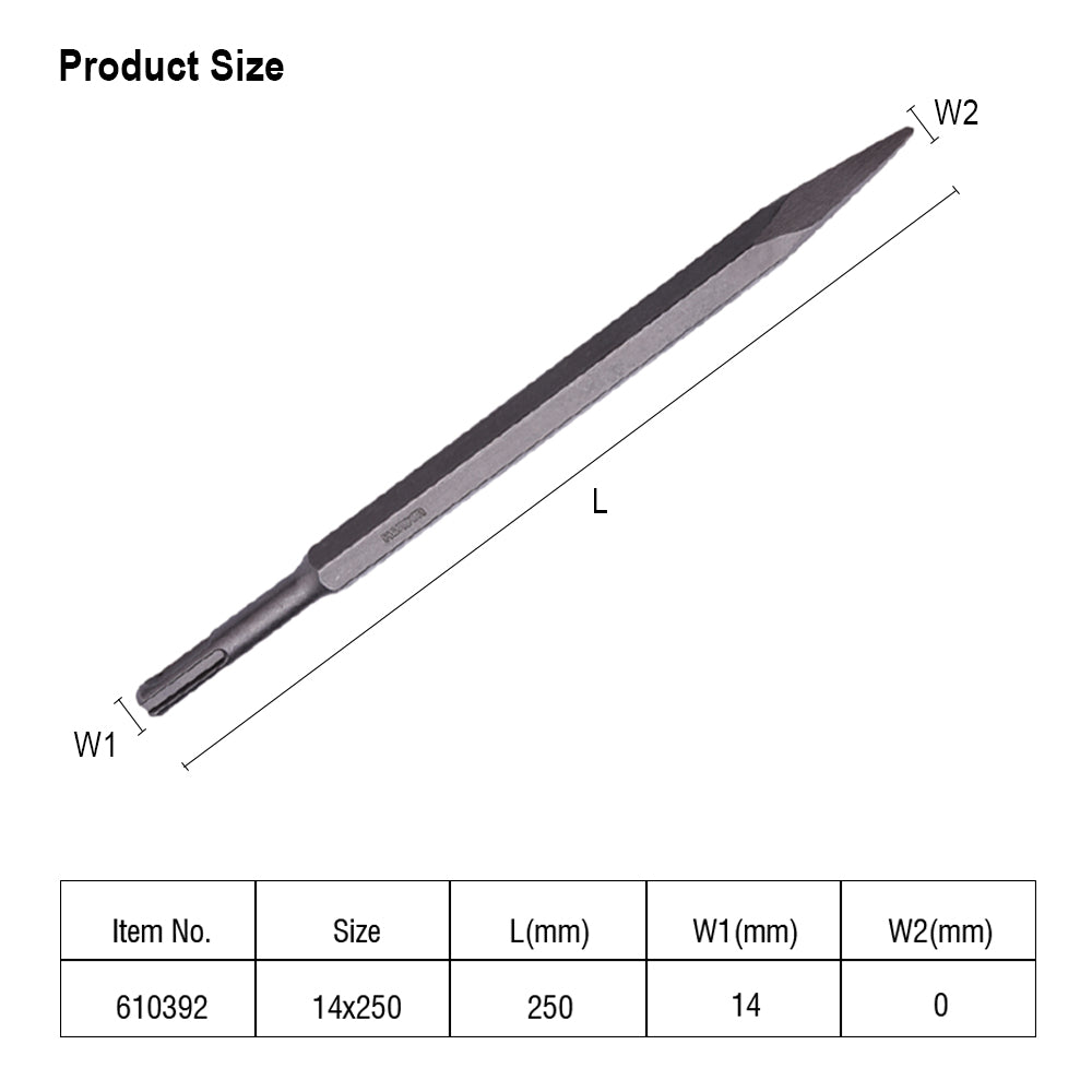 Harden 14X250mm  SDS-PLUS Point Chisel 14 x 250mm