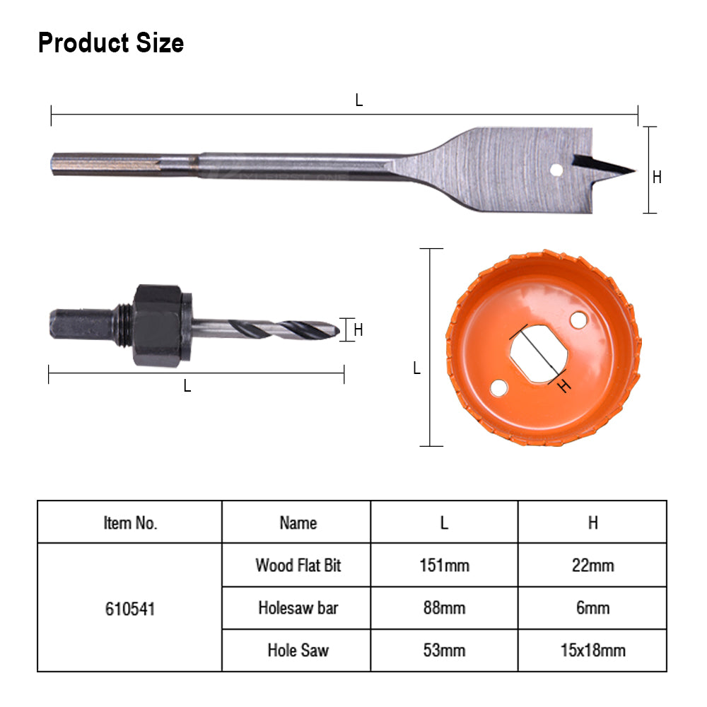 Harden 3pcs Holesaw Set For wood