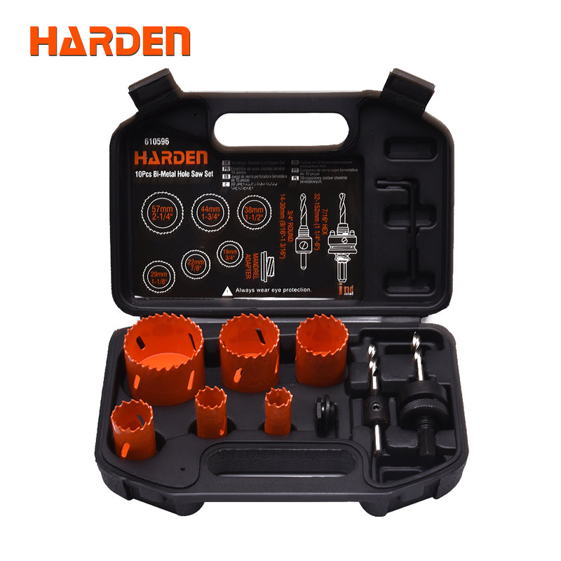 Harden 10Pcs HSS Bi-Metal Hole Saw Set 610596