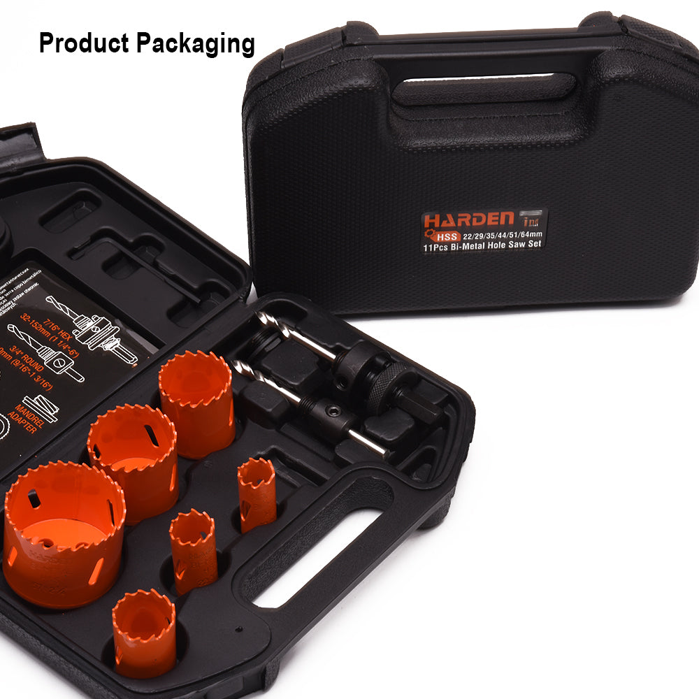 Harden 10Pcs HSS Bi-Metal Hole Saw Set 610596