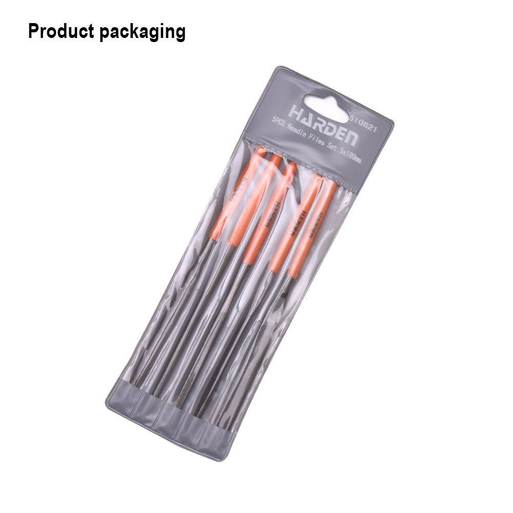 Harden 5Pcs Needle Files Set Size 5 X 185mm
