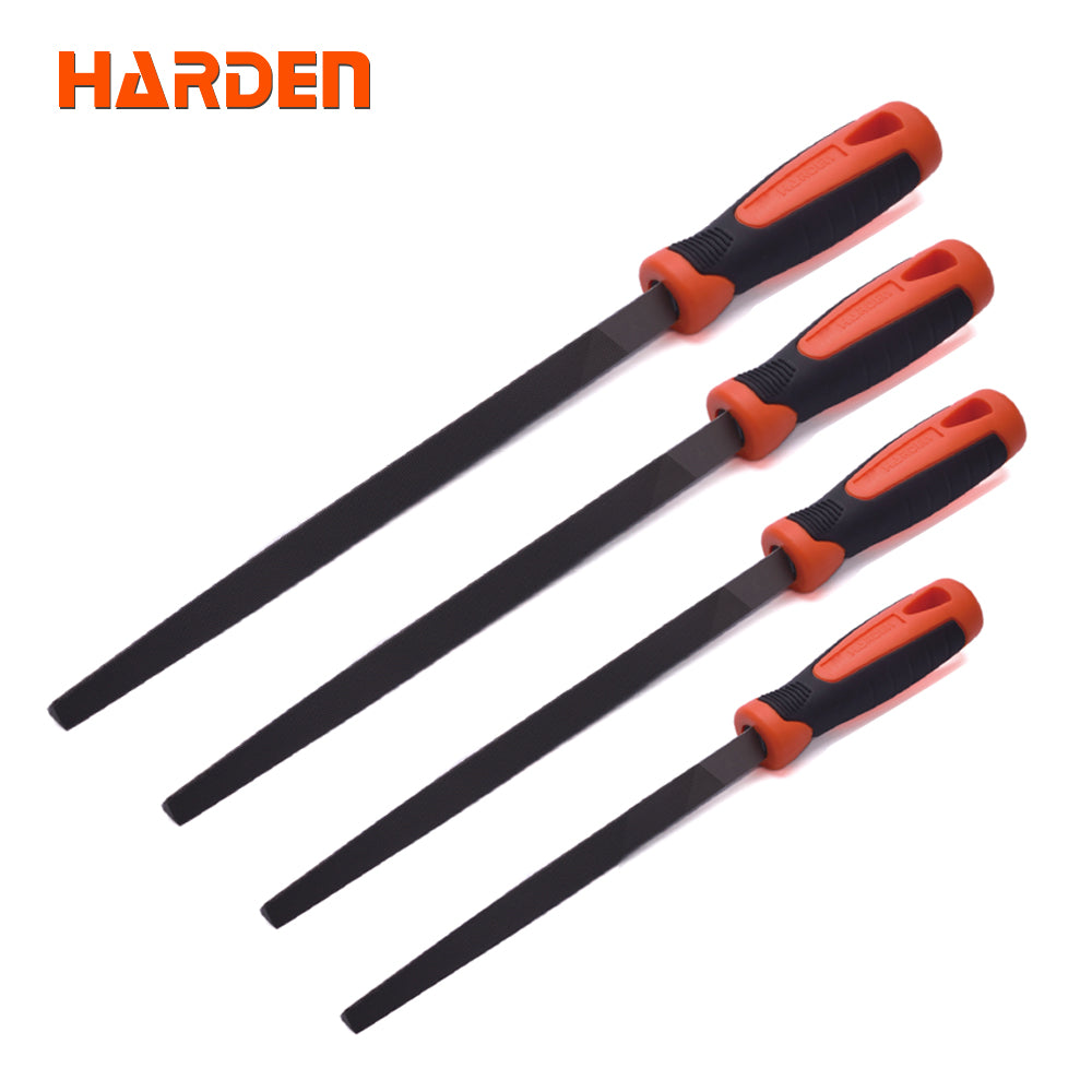 Harden Triangular half smooth file with soft handle 12"