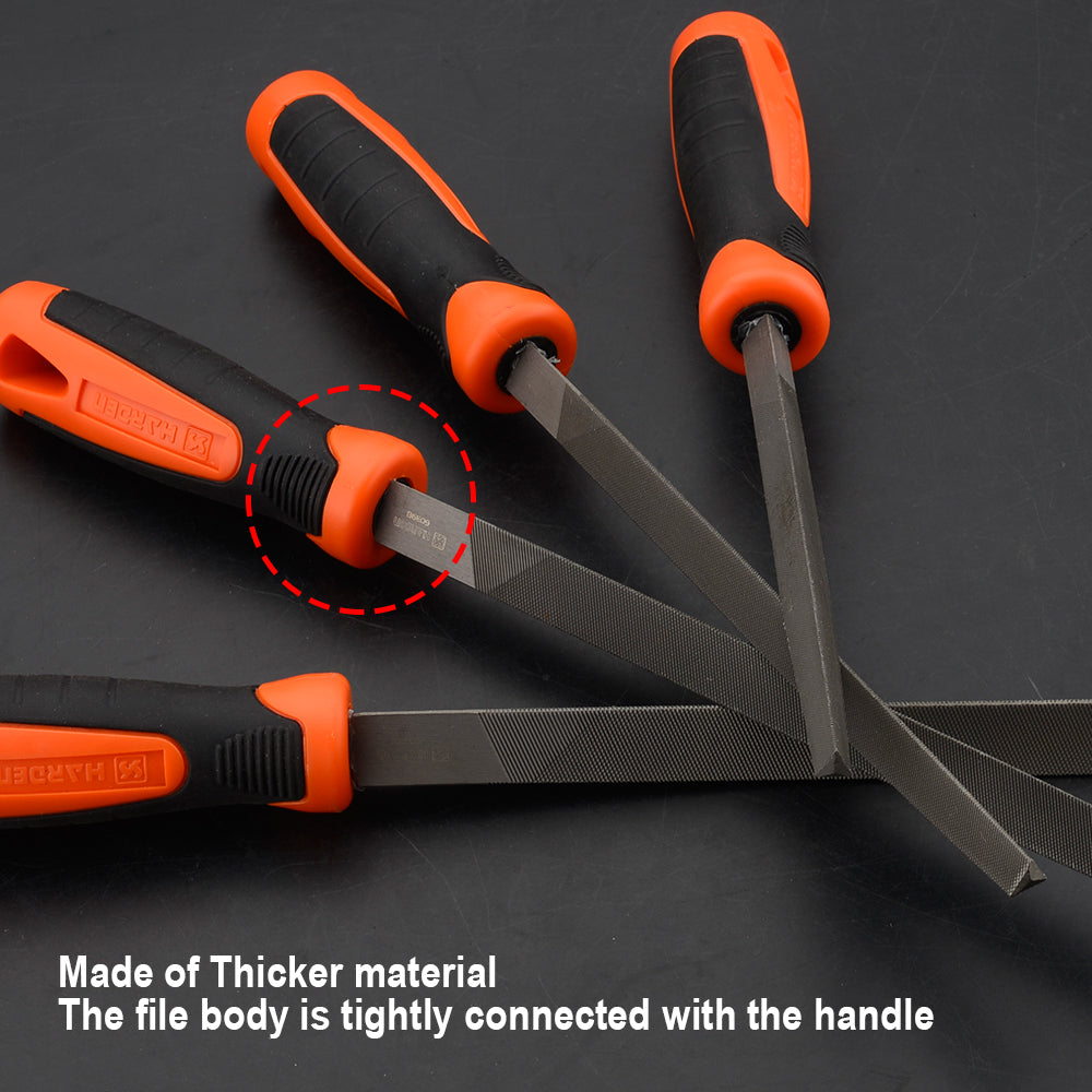 Harden Triangular half smooth file with soft handle 12"