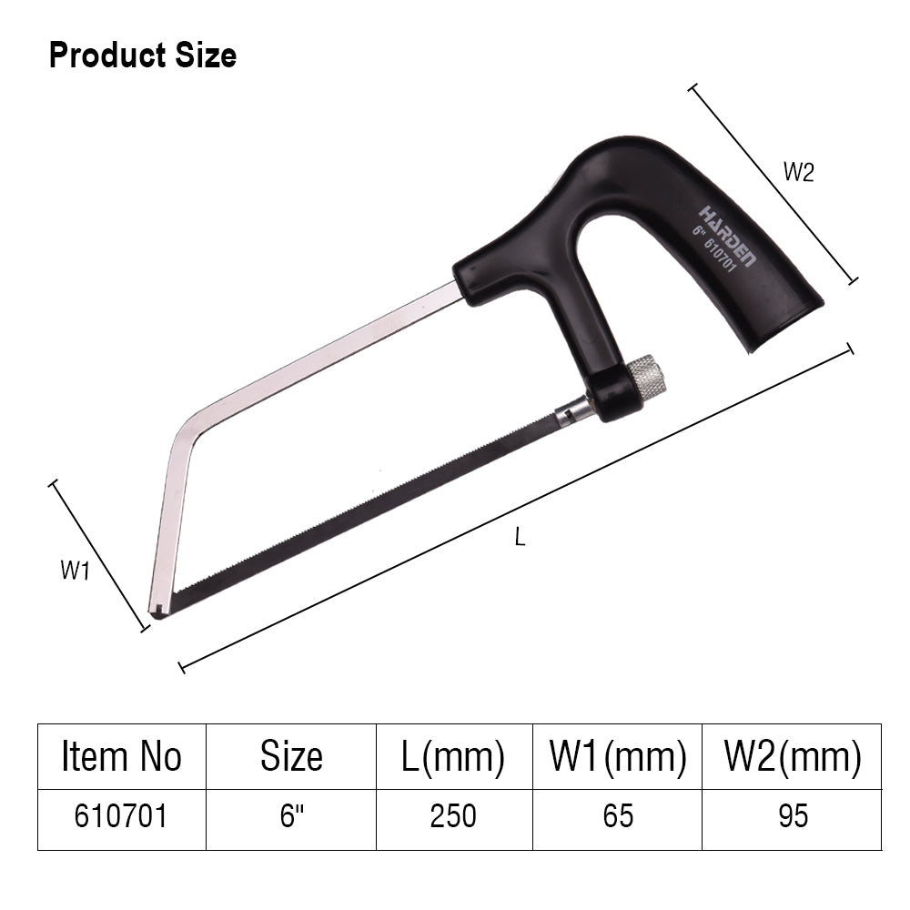 Harden 6" Mini Hacksaw Frame