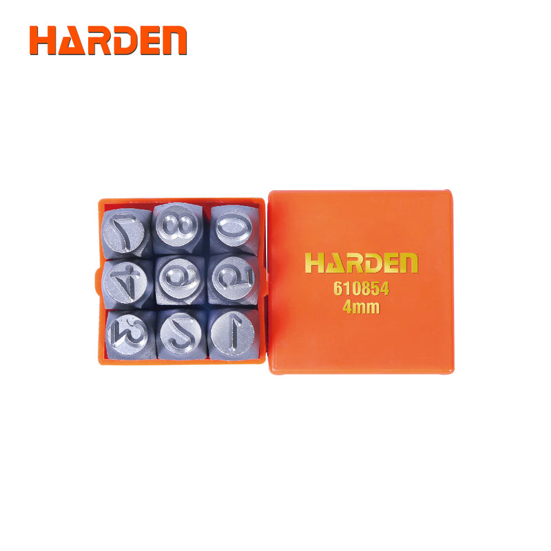 Harden 9Pcs Steel Numbers Size 10mm