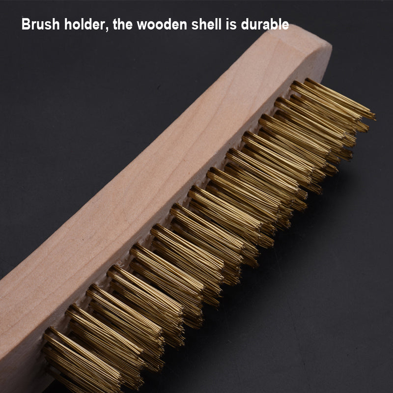 Harden Steel Brush with wood handle 5row