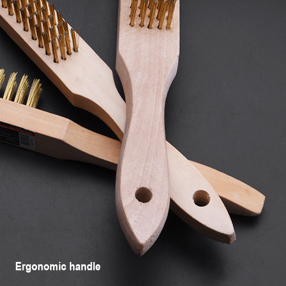 Harden Steel Brush with wood handle 5row