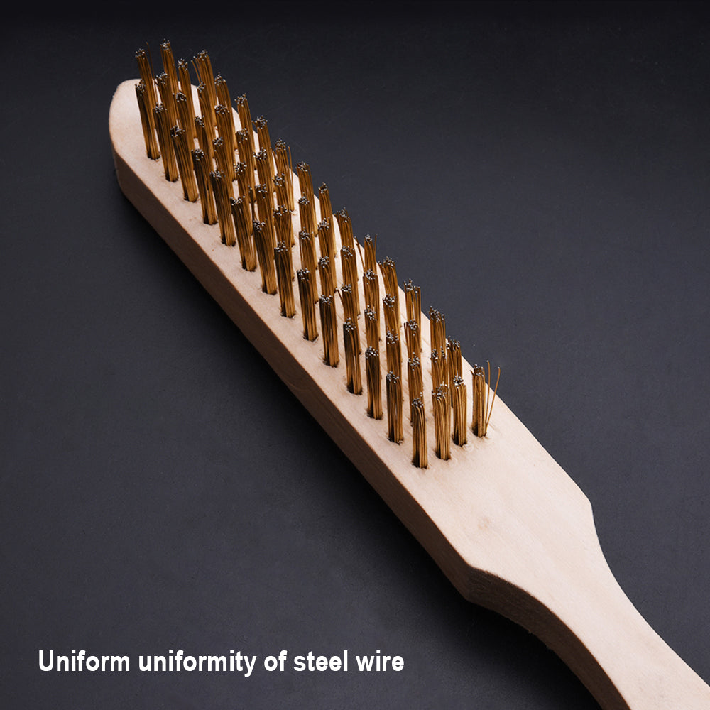 Harden Steel Brush with wood handle 5row
