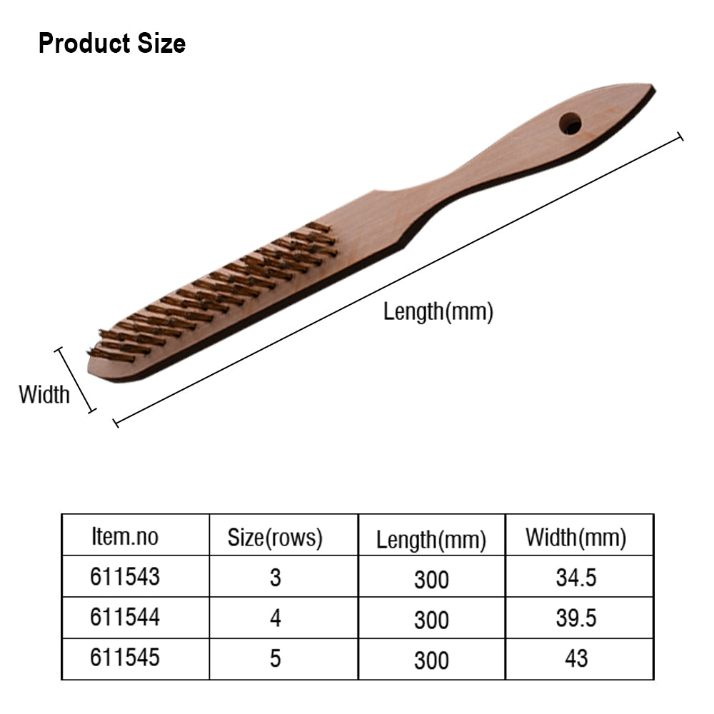 Harden Steel Brush with wood handle 5row
