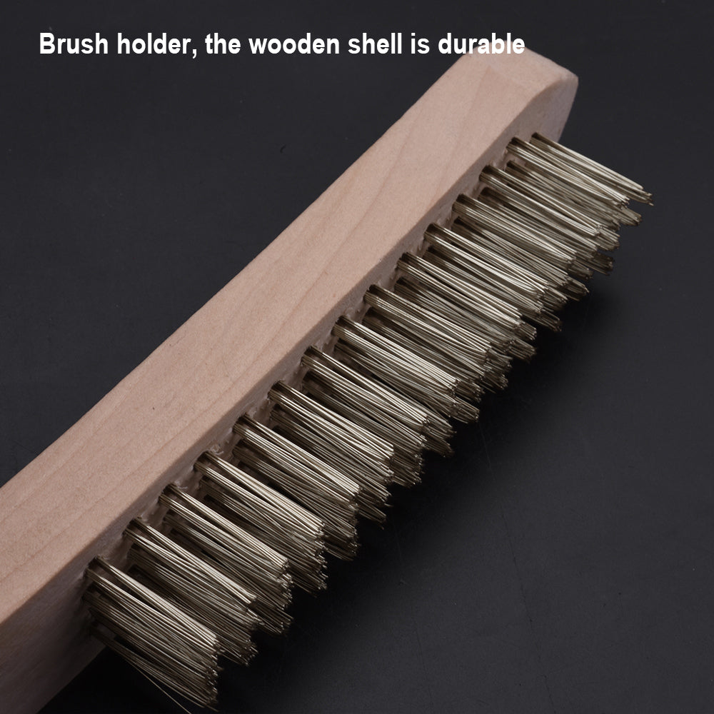 Harden Stainless steel Brush with wood handle 4row
