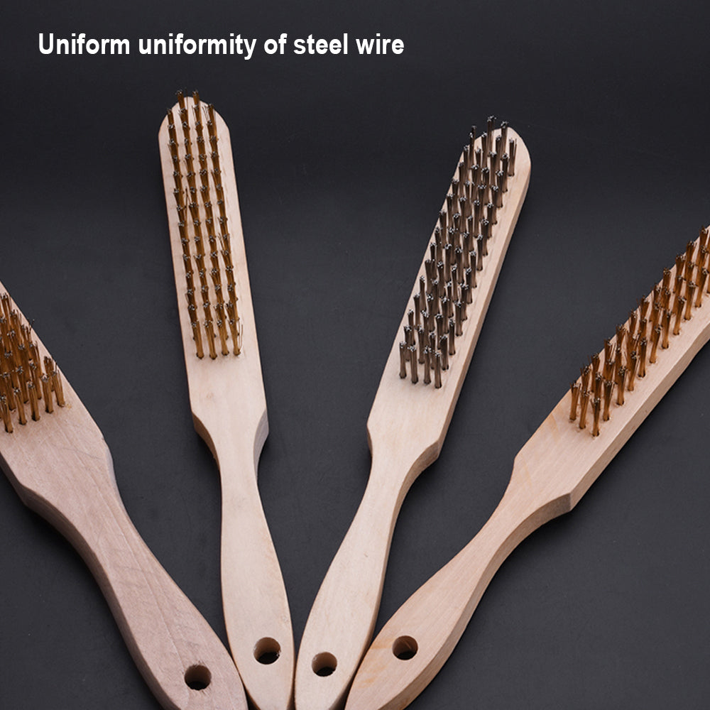 Harden Stainless steel Brush with wood handle 4row