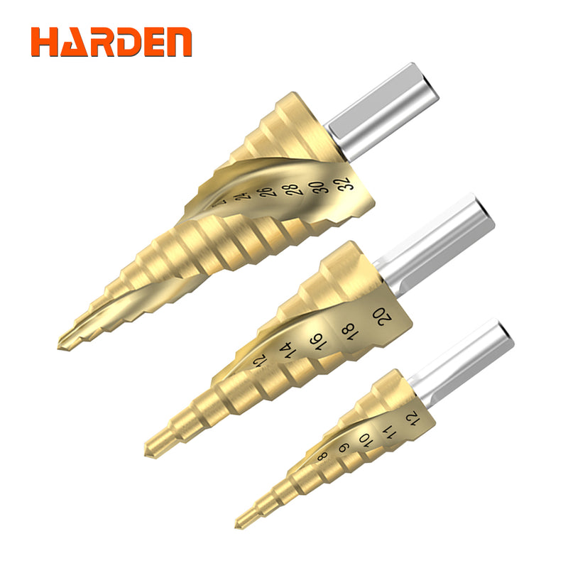 Harden 3pcs step drill bit set
