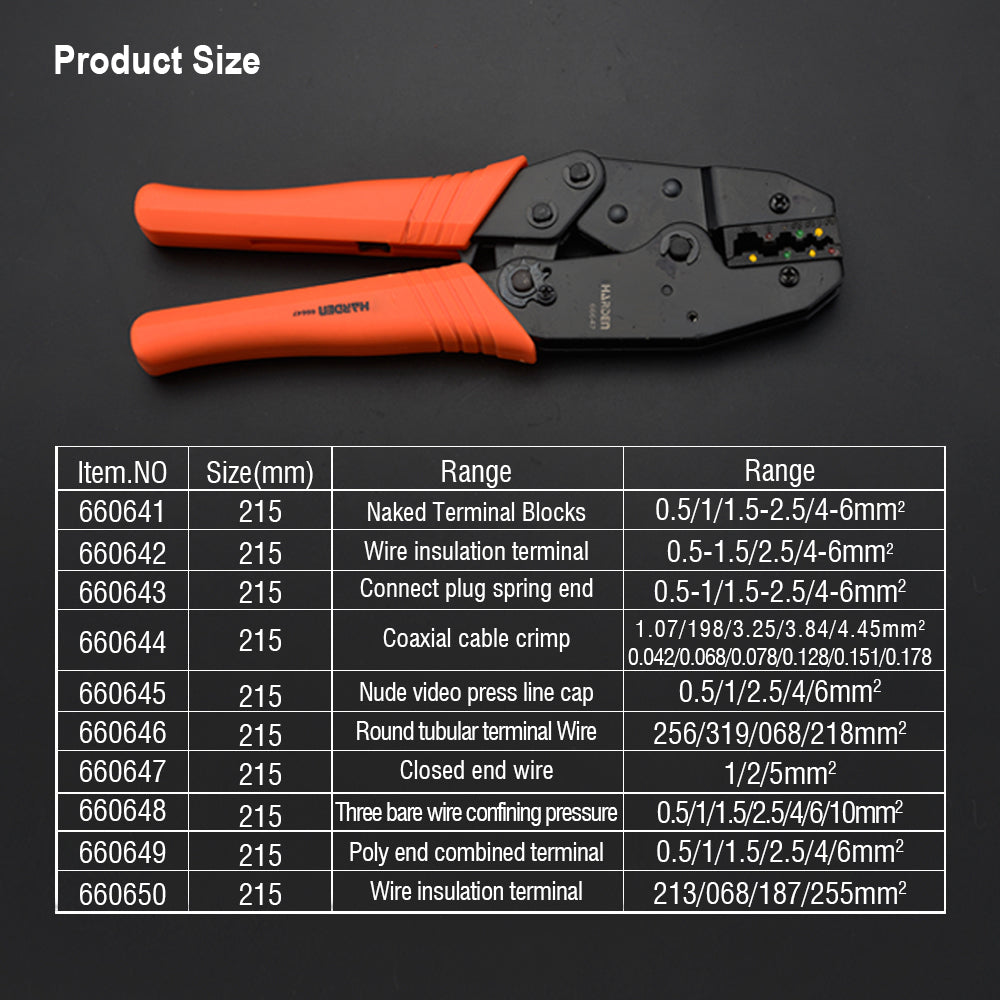 Harden 215mm Modular Plug Crimping Tools