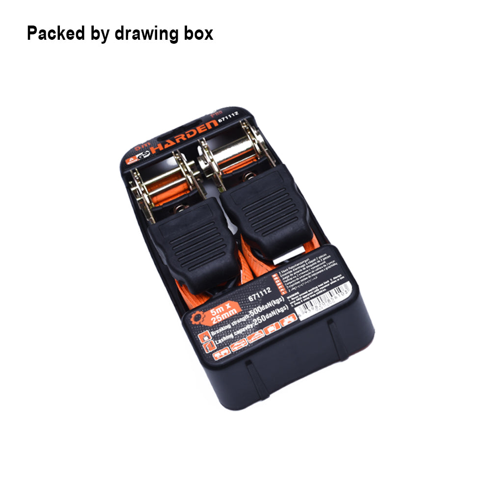 Harden 2Pcs Ratchet Tie Down Set 25mm X 5M 671112
