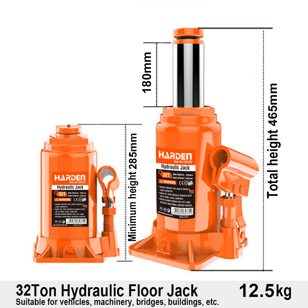 Harden 32Ton Hydraulic Bottle Jack 730132