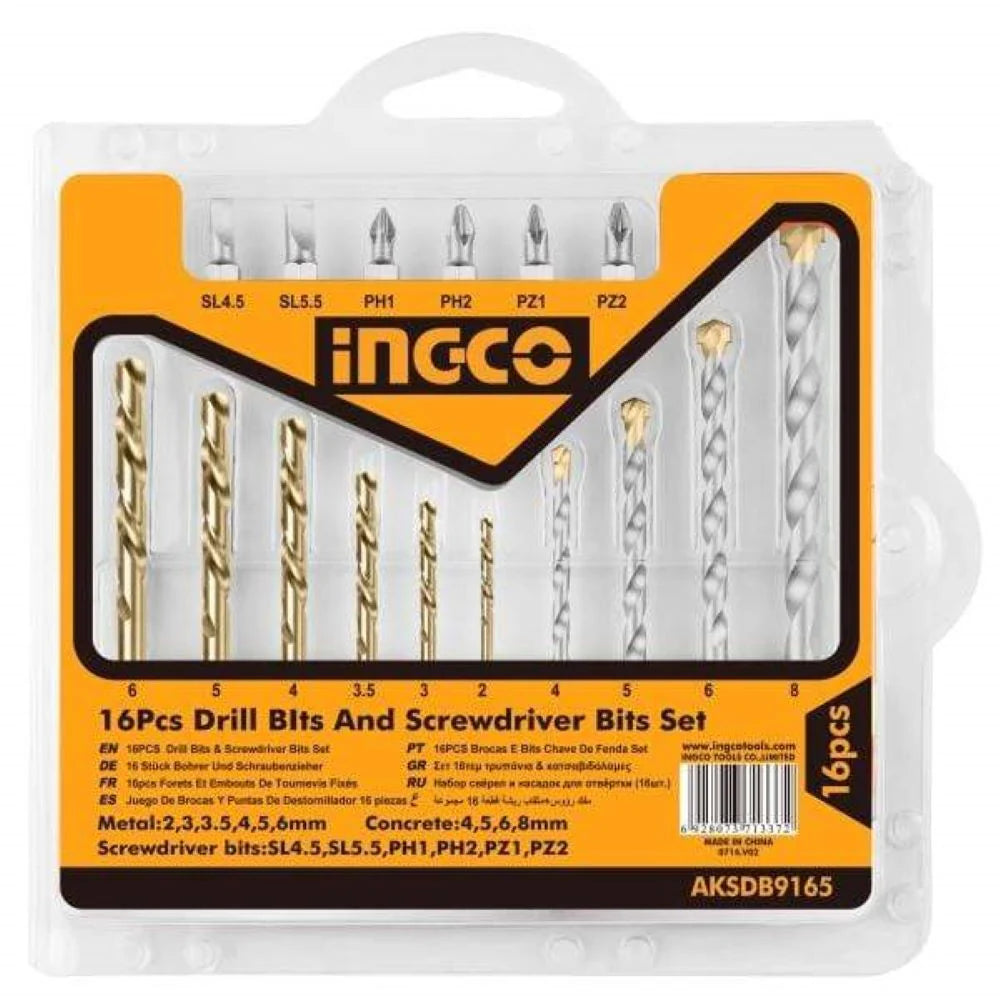 Ingco 19 Pcs drill bits & screwdriver bits set  AKSDB1901