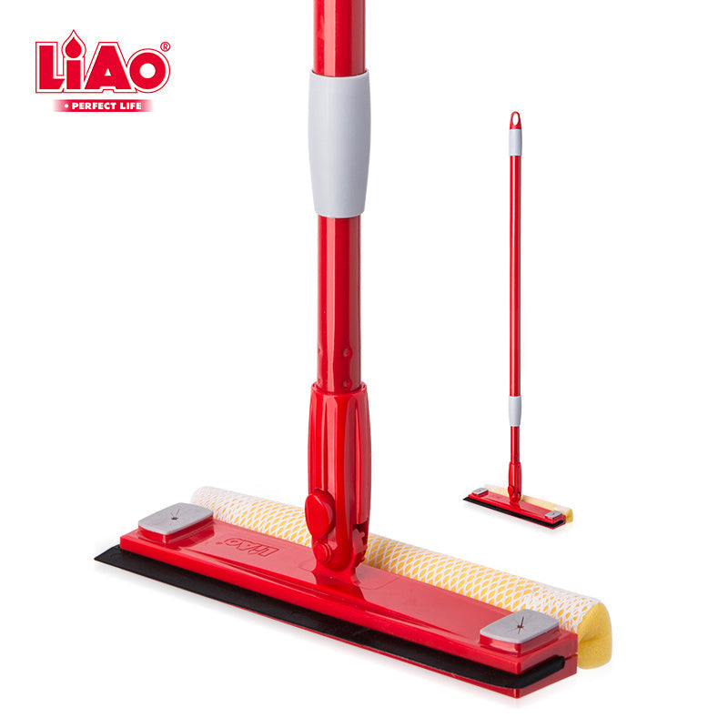 Telescopic Window Cleaner – 4.2ft Steel Pole with Sponge + Squeegee - LiAo