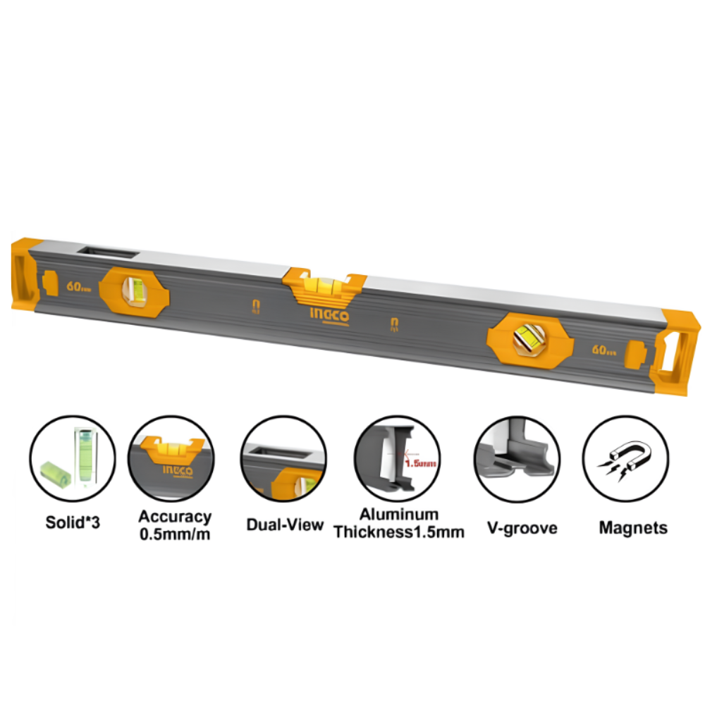 Ingco Spirit level with powerful magnets 60cm HSL68060