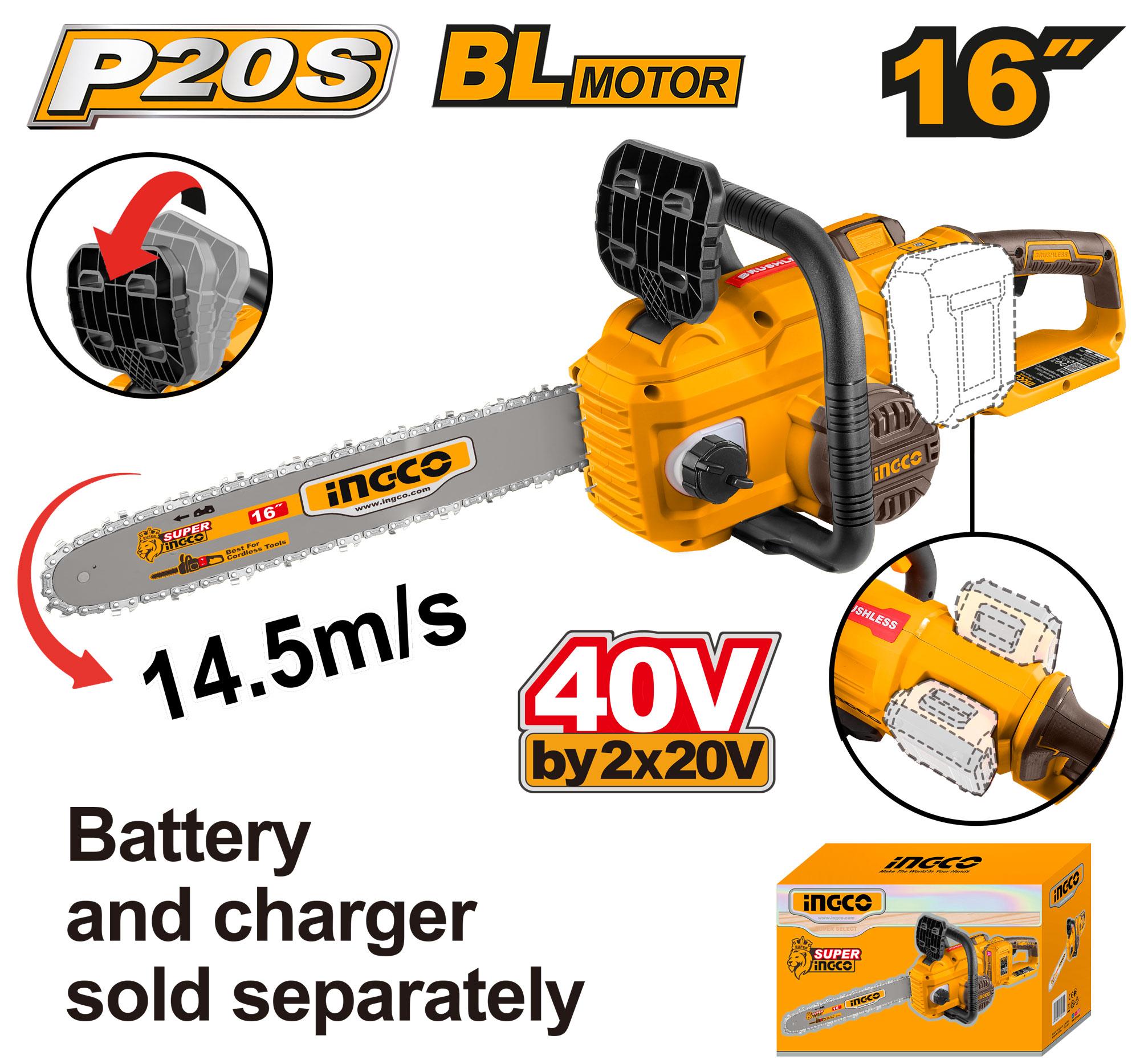 Ingco Cordless chain saw 40V CGSLI40168