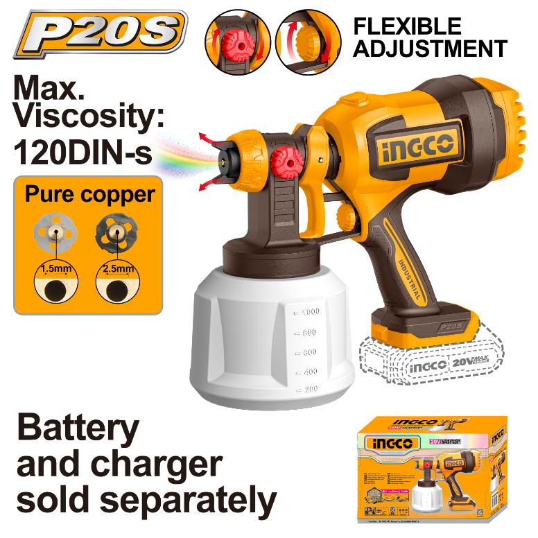 Ingco Cordless spray gun 20v CSGLI2004