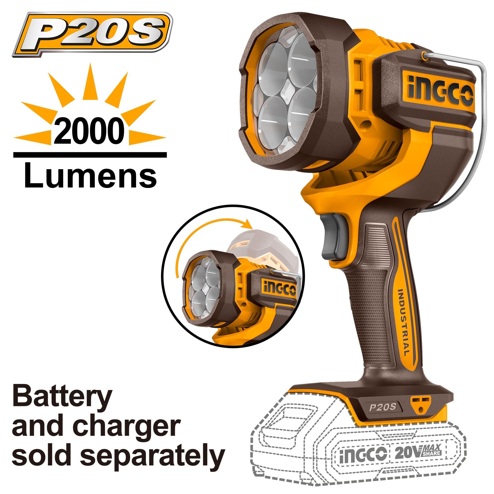 Ingco Cordless work lamp 20v CWLI2088