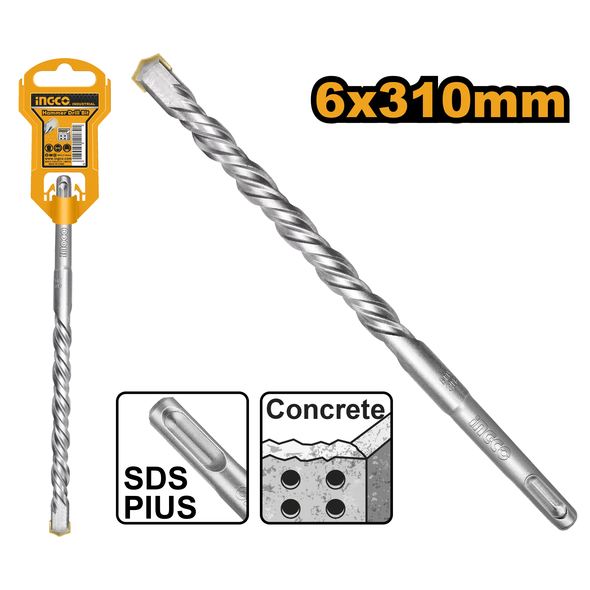 Ingco SDS plus hammer drill 6*310mm DBH1210605