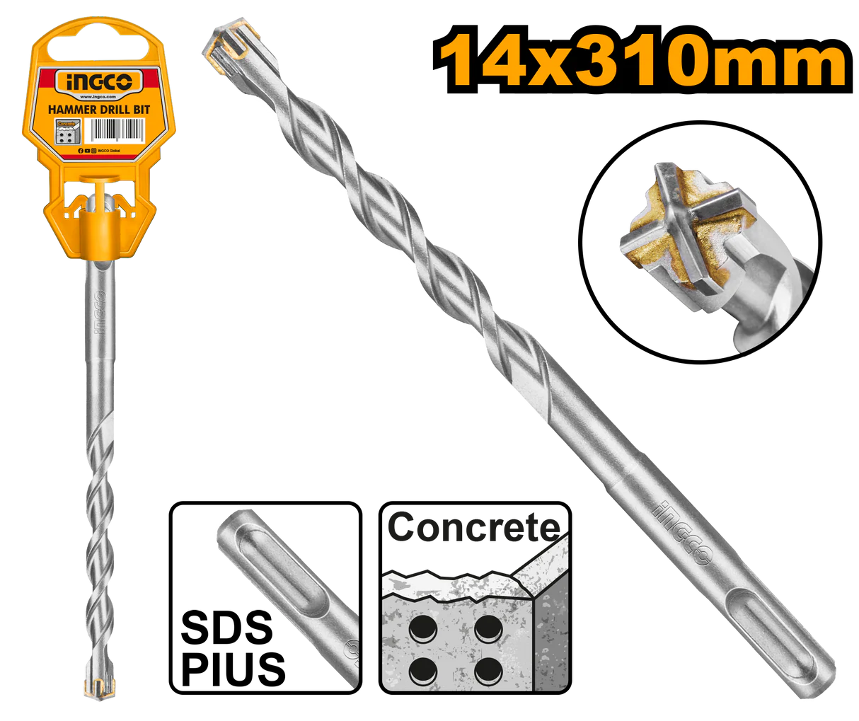 Ingco SDS plus hammer drill 14*310mm DBH1211404C