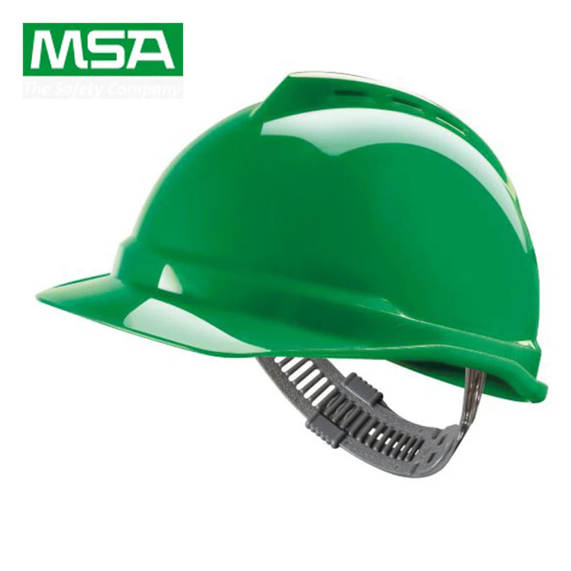 MSA V-Gard Safety Helmet with Wheel Ratchet Ventilated GREEN