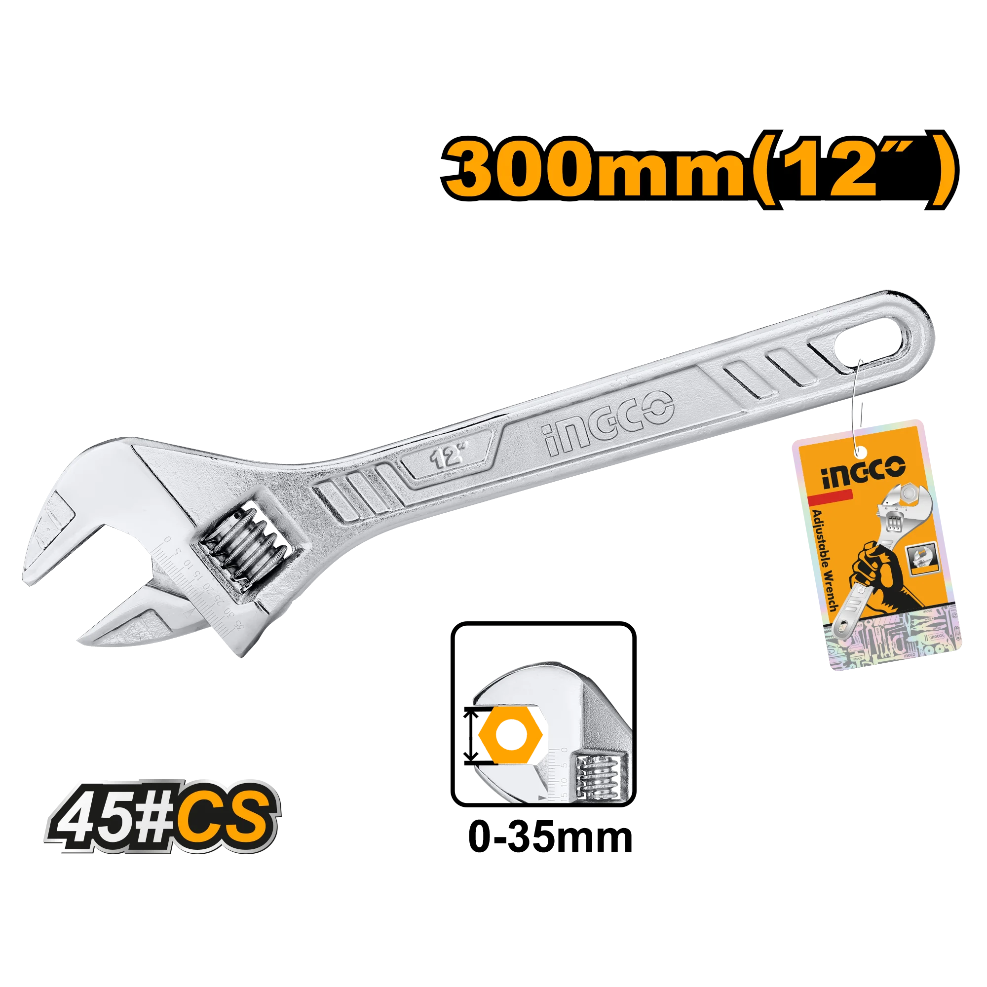 Ingco Adjustable wrench 300mm HADW131122