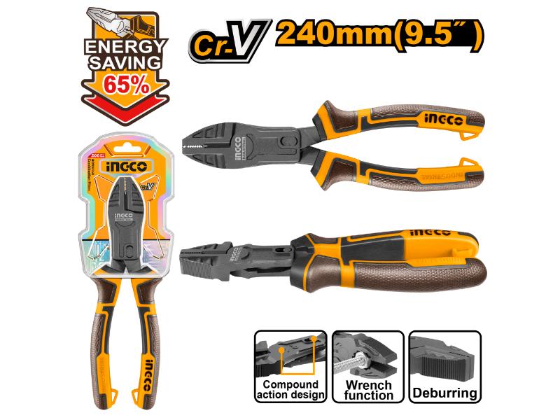 Ingco Compound action combination pliers 240mm HCCP58240