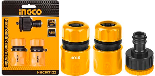 Ingco 3 Pcs hose quick connectors set  HHCS03122