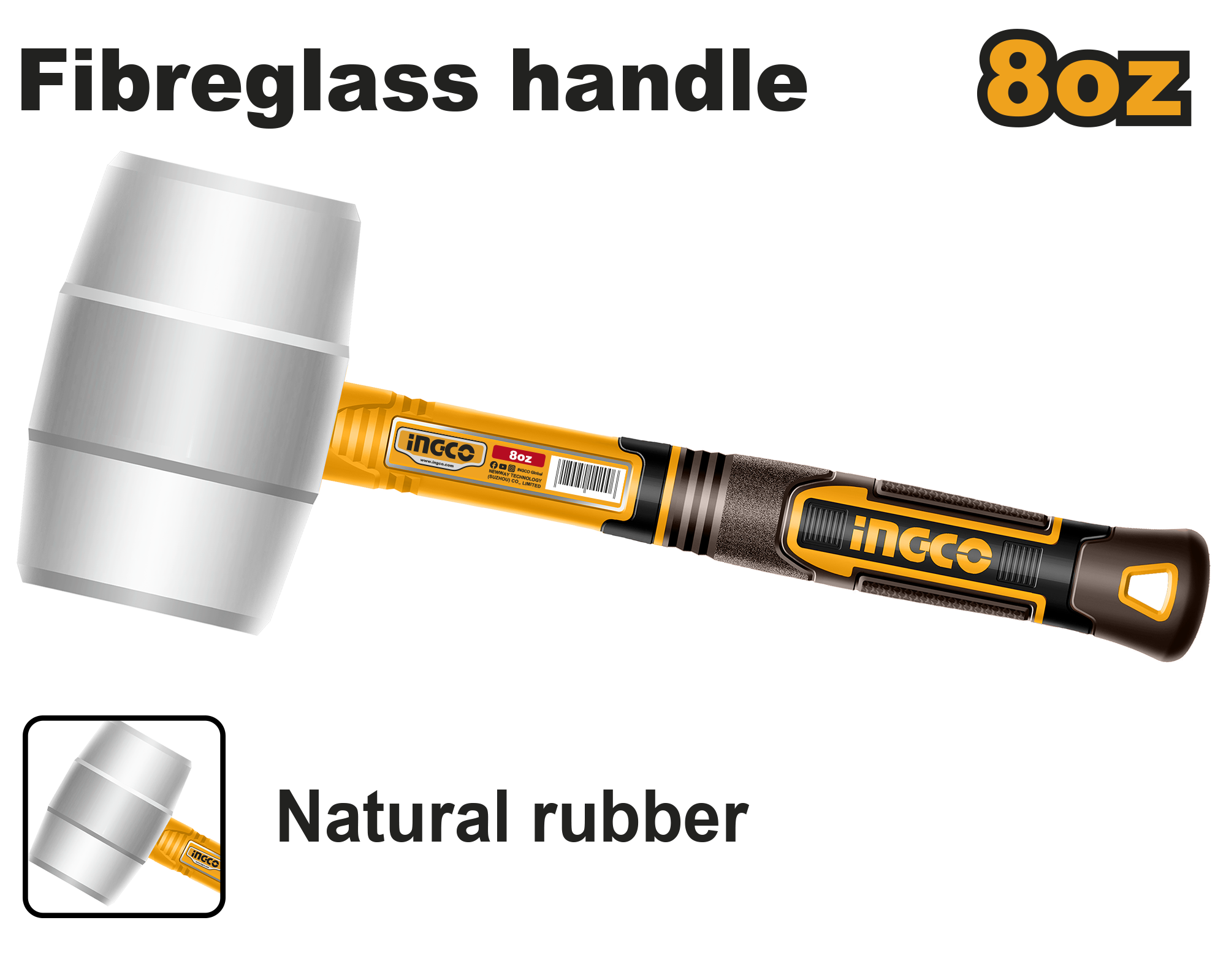 Ingco Rubber hammer 220g HRUH8908