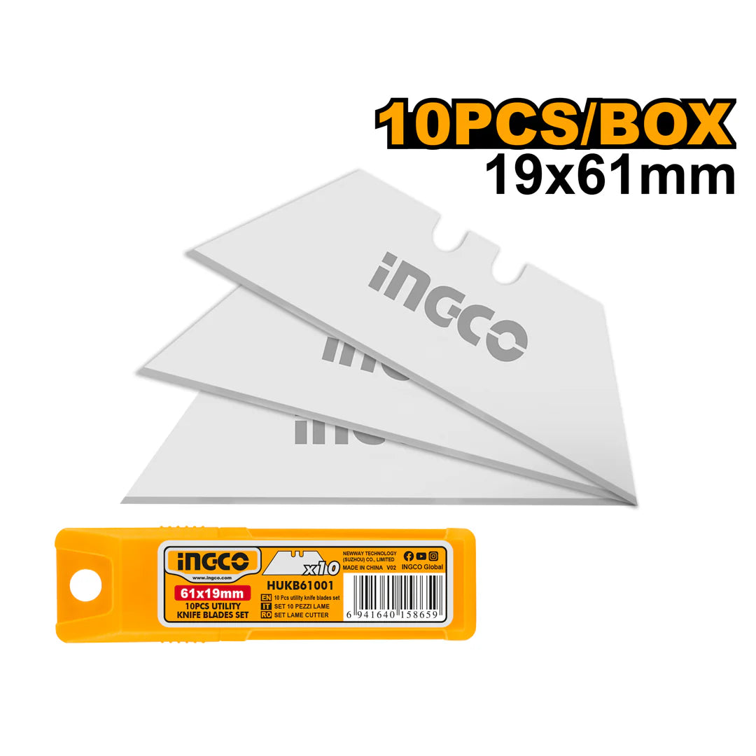Ingco 10 Pcs utility knife blades set  HUKB61001