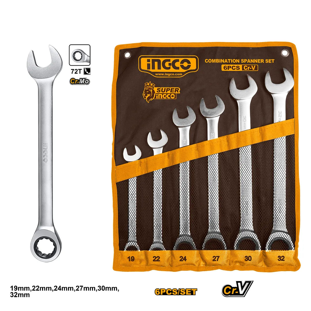 Ingco Ratchet spanner set 6pcs HKSPAR1061