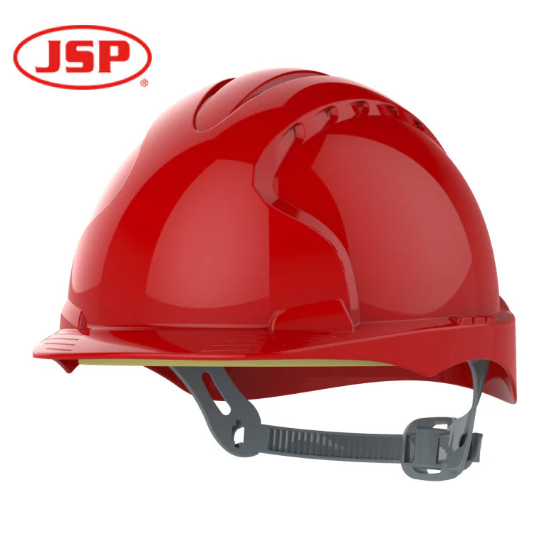 JSP EVO®2 Safety Helmet – Slip Ratchet – Non-Ventilated RED