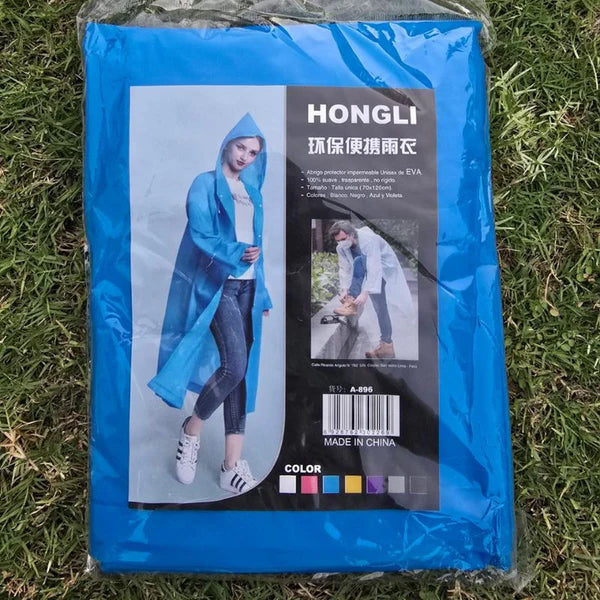 High Quality 100% Waterproof Adults Raincoat Outdoor Worker Safety Hooded Rain Coat - Blue