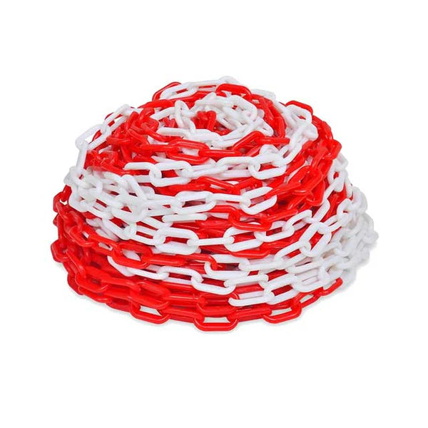 Plastic Barricade Chain | Red & White (Per Foot) 6mm