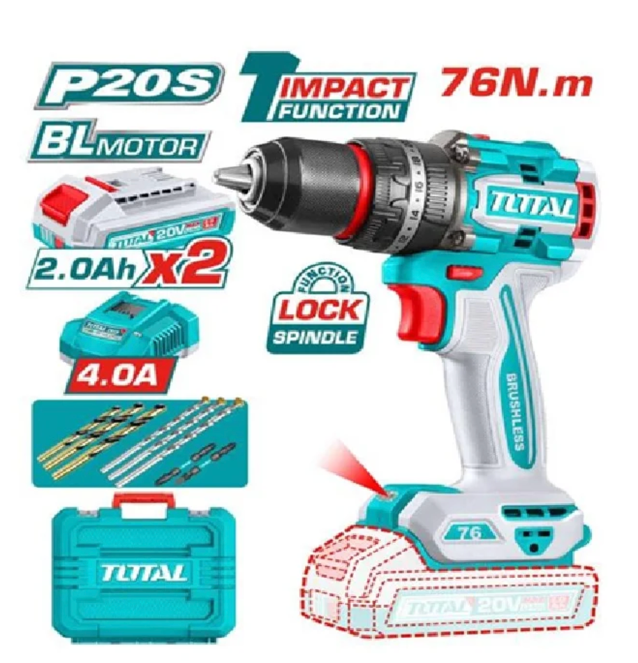 Total Compact Brushless Cordless Impact Drill TIDLI207686