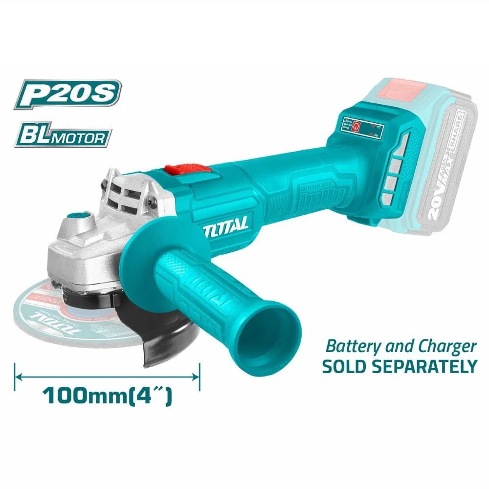Total Lithium-ion angle grinder 20V Brushless Motor
 TAGLI20107-2