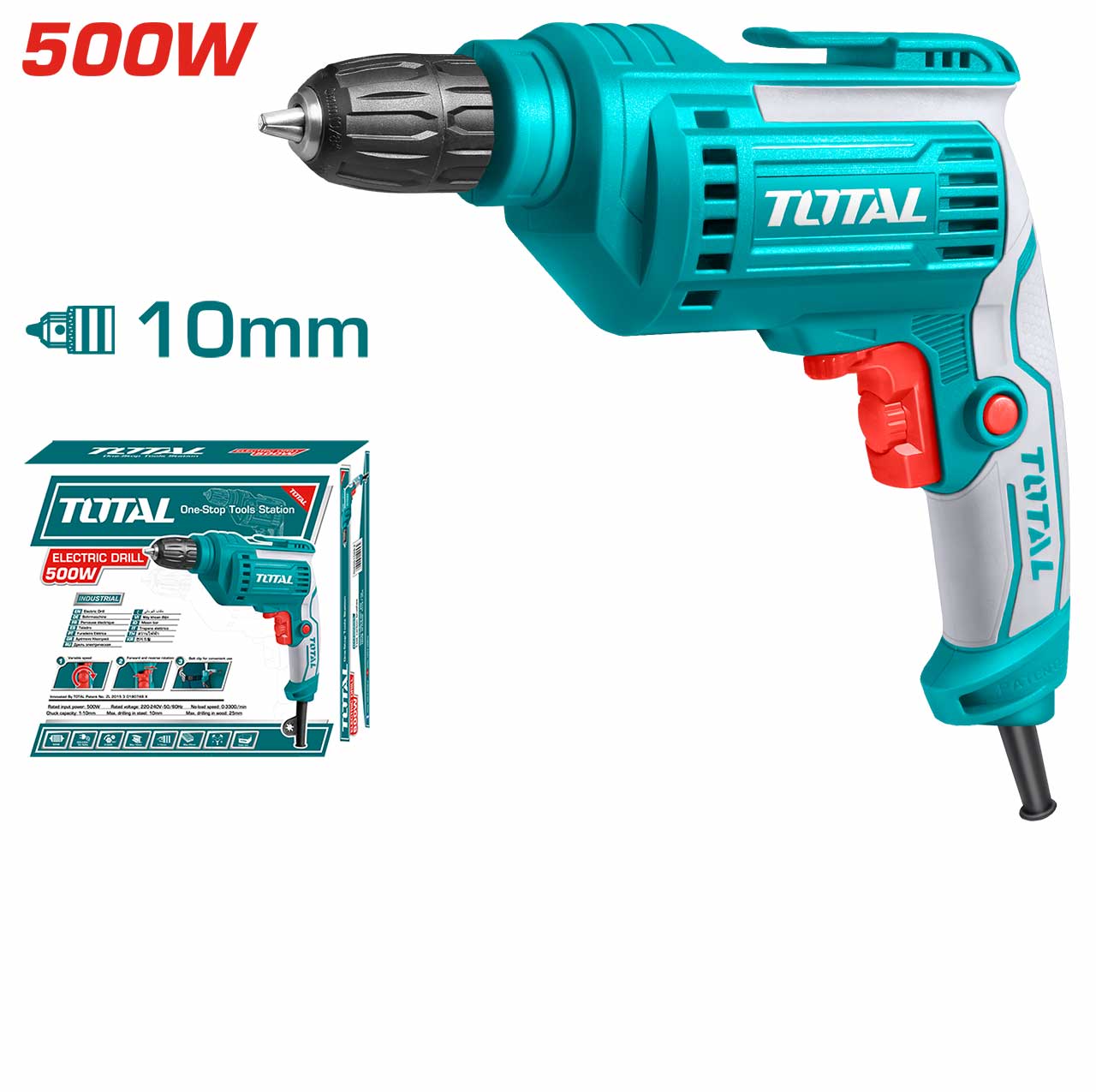 Total Electric drill 500W 10mm TD2051026