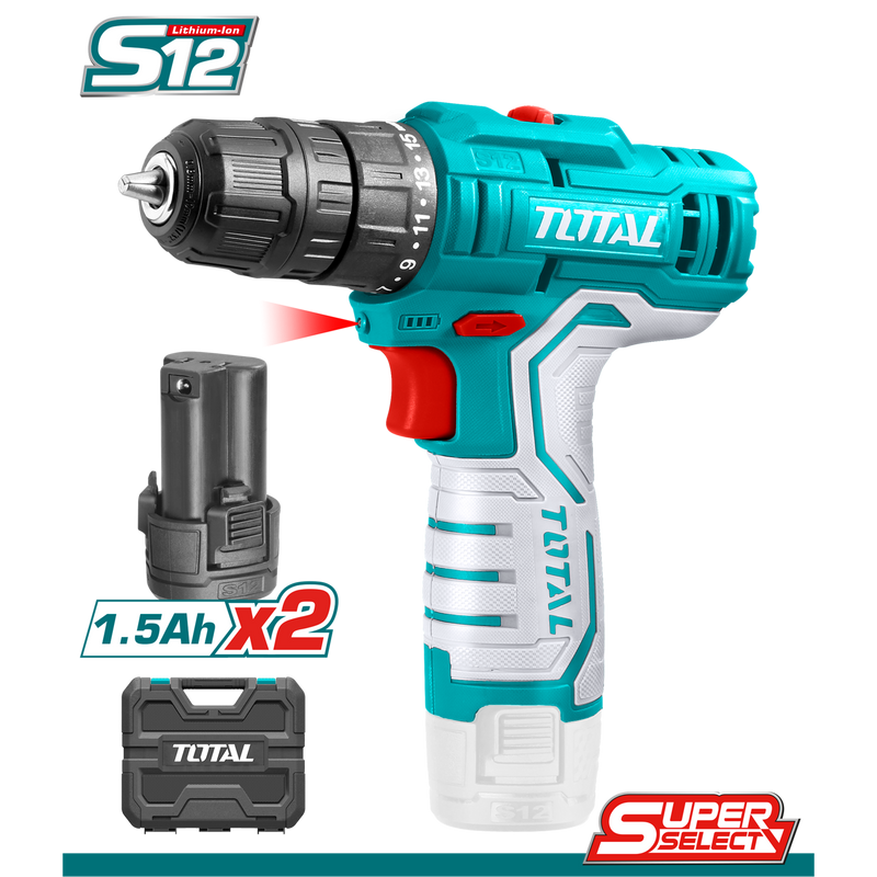 Total Lithium Ion Cordless Drill 12V 20Nm