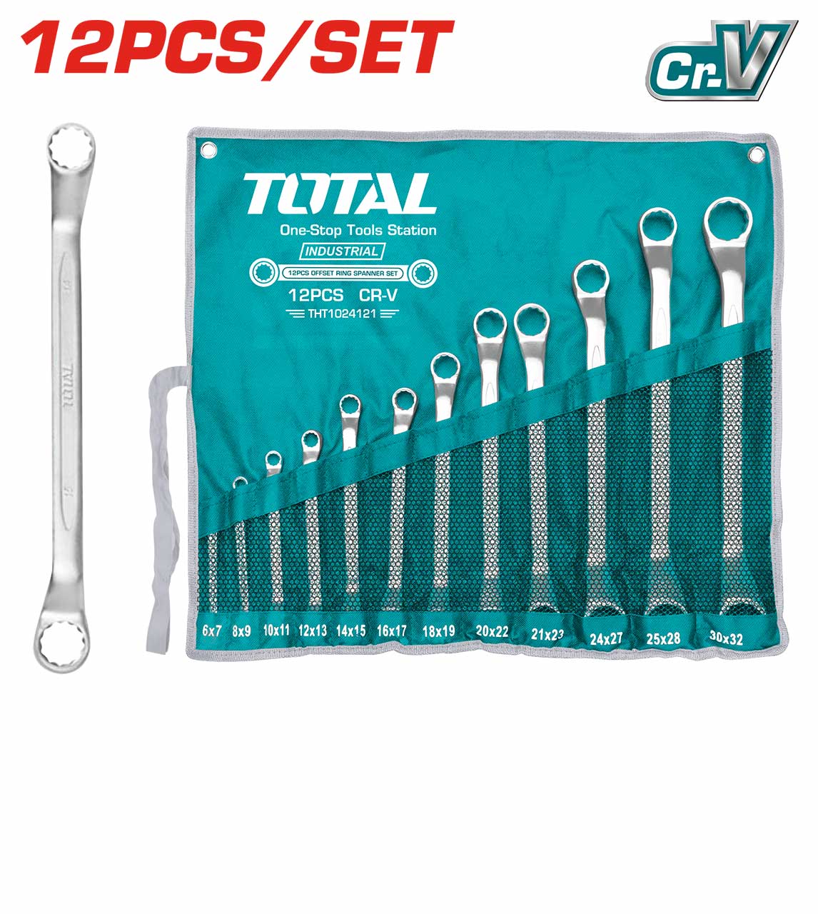 Total 12 Pcs offset ring spanner set
 THT1024121