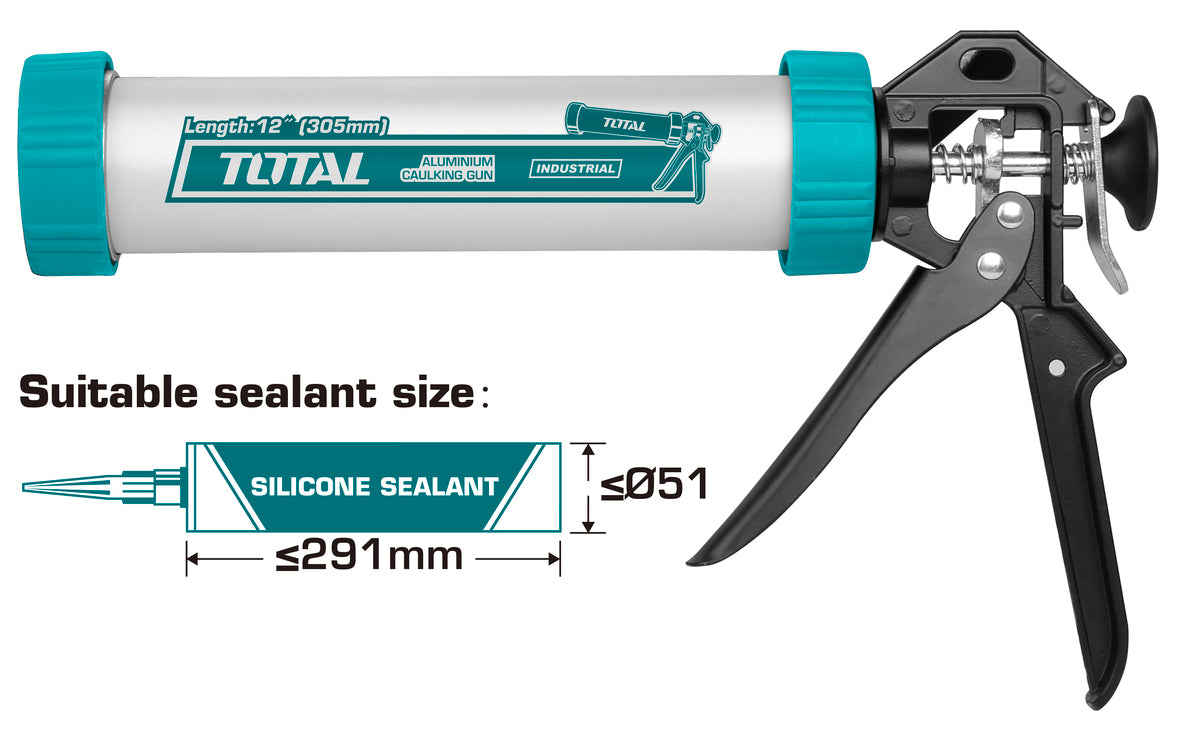 Total Aluminum caulking gun 12" THT20112