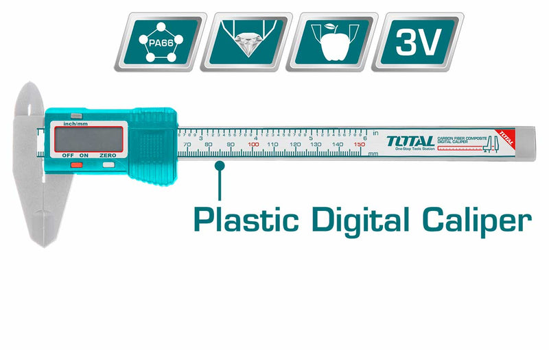 Total Plastic Digital Caliper 150mm TMT331501