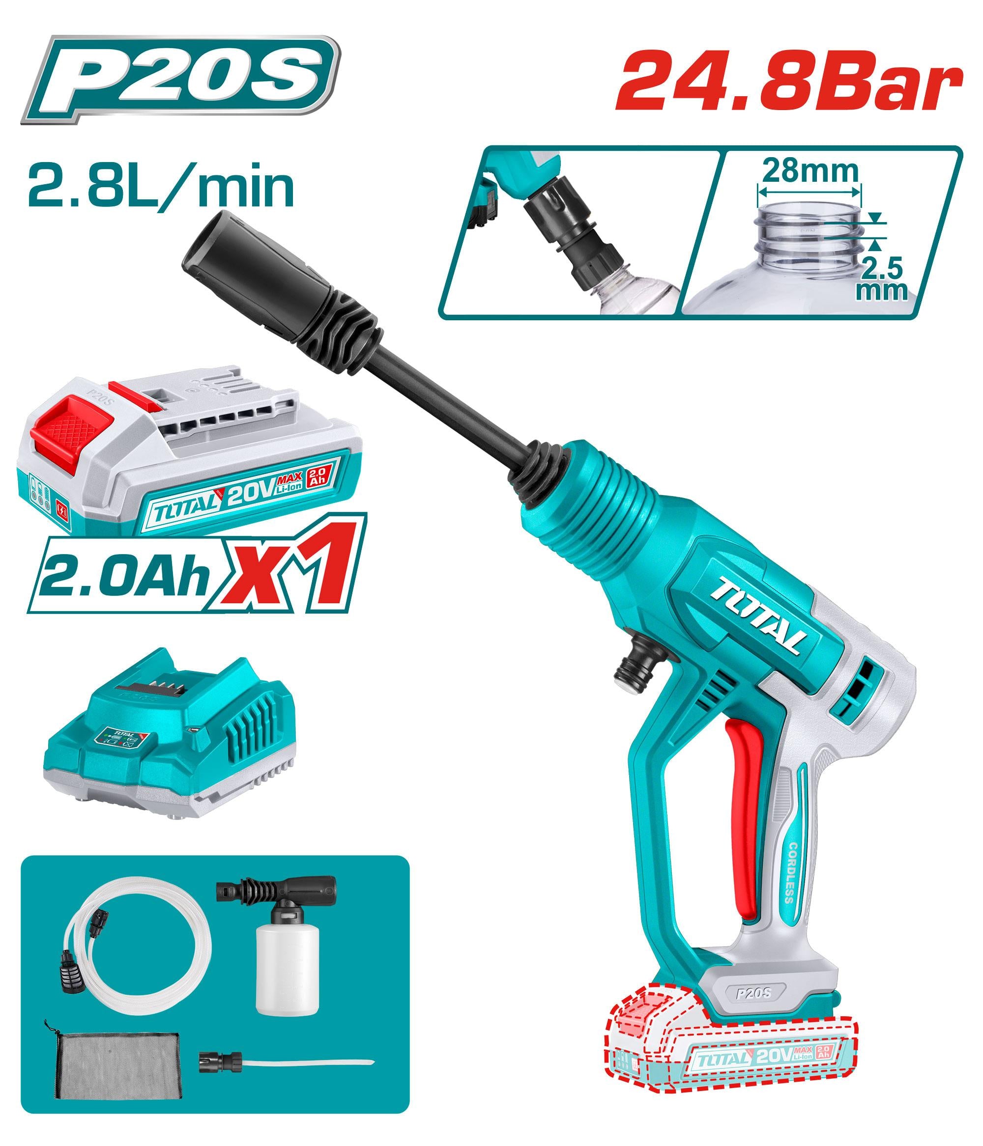 Total Cordless pressure washer TPWLI20362