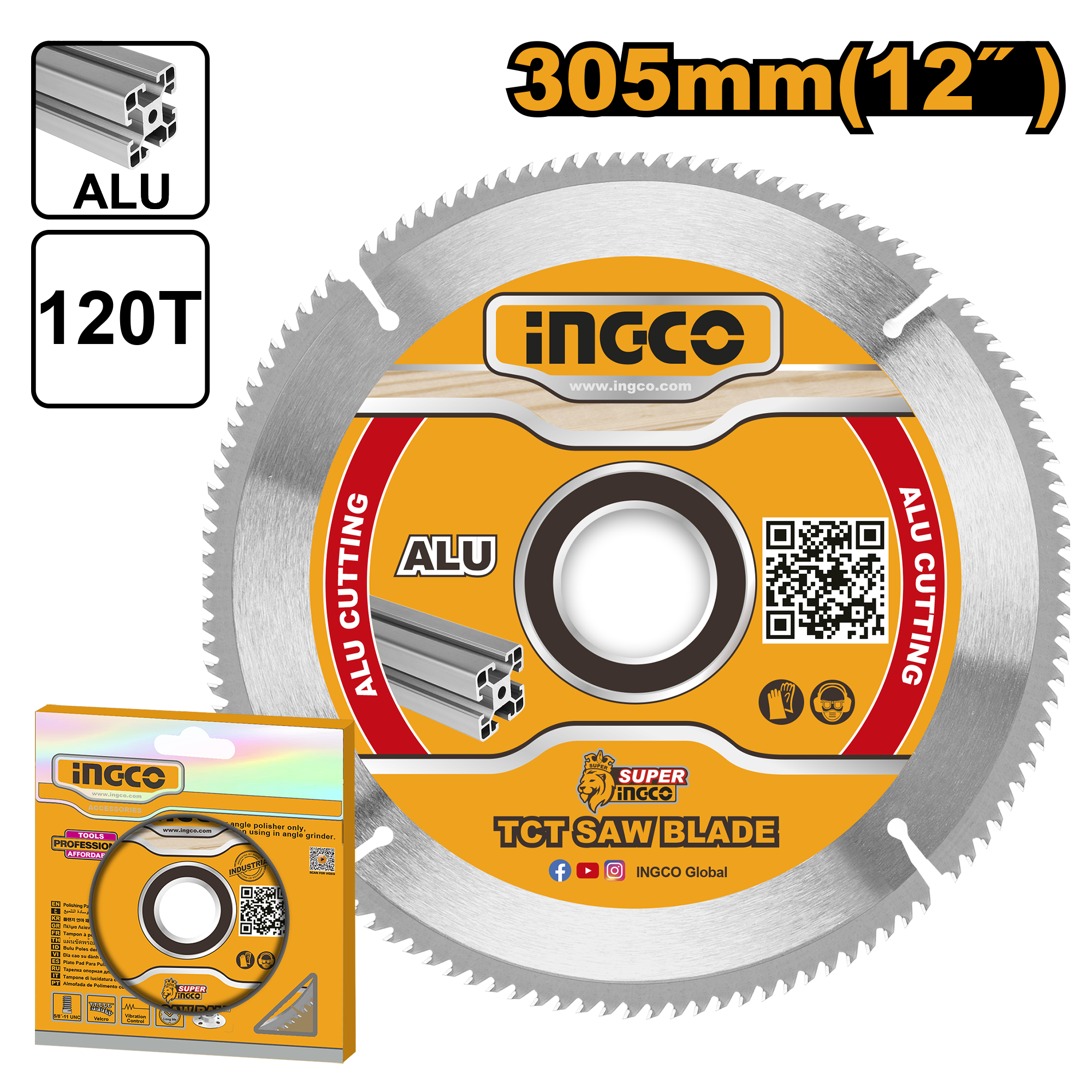 Ingco TCT saw blade for aluminum 305mm TSB3305212